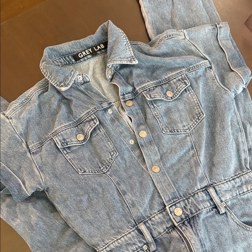 Light Blue Denim Women's overalls - Picture 2 of 3